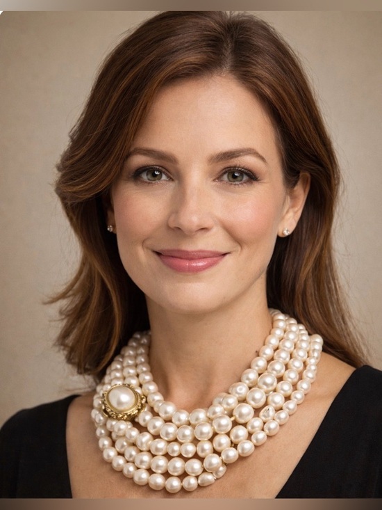 Unbranded Jewelry - Multi-Strand Cream Pearl Statement Necklace with Gold Accent
